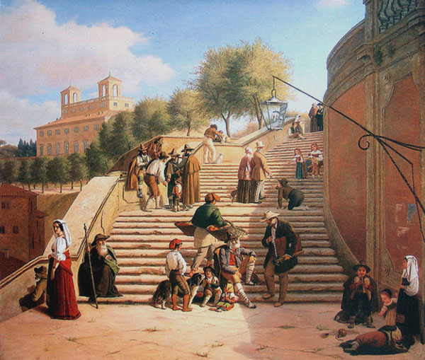Julius Friedlaender,Escaliers de la Trinité des Monts (1813)